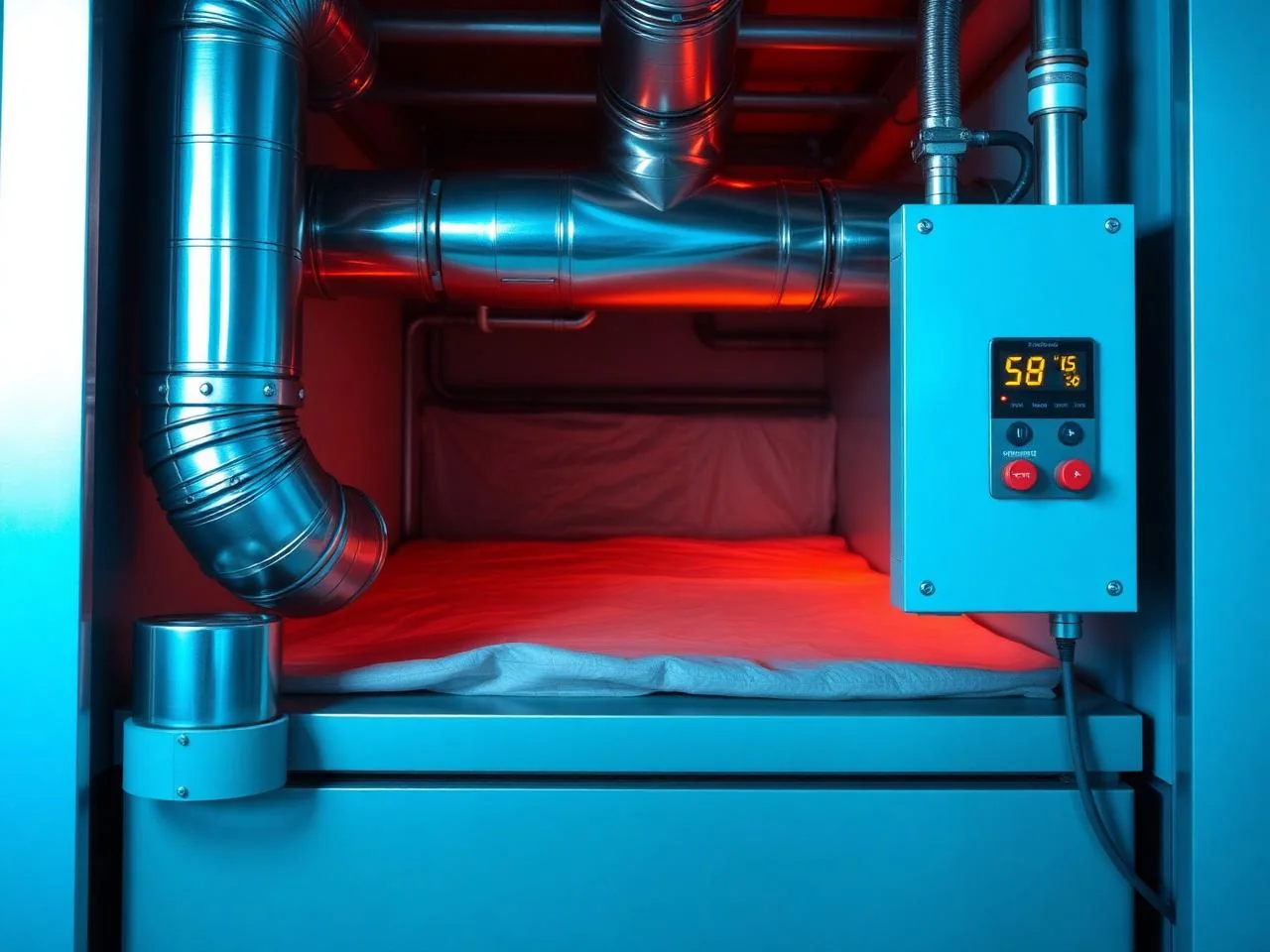 Industrial heat plant treating a sealed roof void at 58 degrees