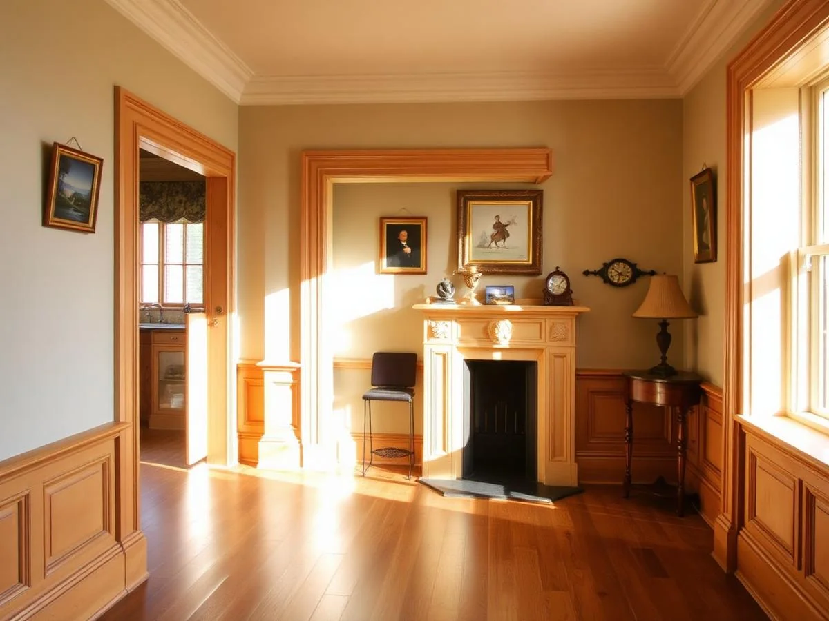 Restored Victorian Irish interior with treated original skirting and architrave
